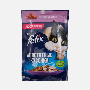 Корм Феликс Аппетитные кусочки ягненок в желе пауч 75г