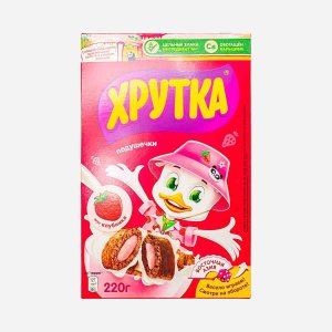 Завтрак Хрутка Подушечки клубничные к/к 220г