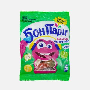 Мармелад Бон Пари Кислые Червячки с Витамином С 75г