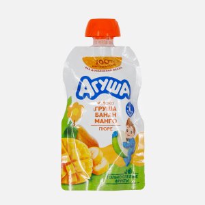 Пюре Агуша Яблоко/груша/банан/манго с 6мес дой/пак/крыш 90г