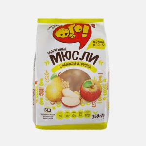 Мюсли Ого! запеченные с яблоком и грушей пл/уп 350г