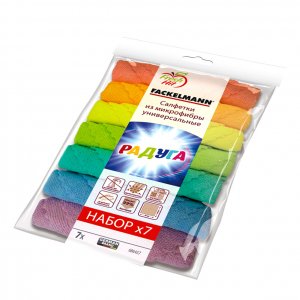 Салфетка Факельманн из микрофибры Радуга универсал 30х30см 7шт