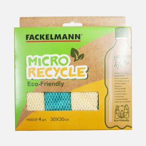 Салфетка Факельманн из микрофибры Эко 30х30см 4шт