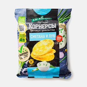 Чипсы Др Корнер Корнерсы кукурузно- рисовые сметана и лук 50г