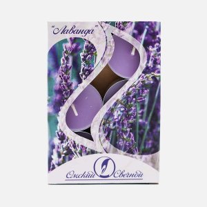 Свеча чайная ароматизированная Лаванда парафин 12г 6шт