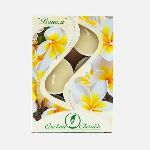 Свеча чайная ароматизированная Ваниль парафин 12г 6шт