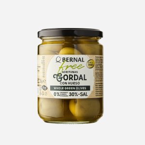 Оливки Берналь Гордаль Фри зеленые -30% соли с/к ст/б 436г