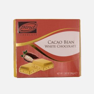 Шоколад Байнд белый с кусочками какао бобов 80г