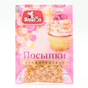 Посыпки Престон Звезды золотые кондитерские декоративные 7г