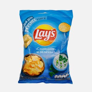 Чипсы Лэйс Сметана и зелень пл/уп 37г