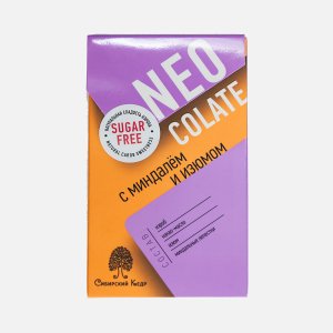 Шоколад Сибирский кедр без сахара с миндалем/изюмом 30г