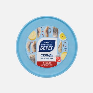 Сельдь Балтийский берег По-царски ароматная ф/к в масле пл/б 400г