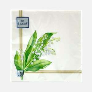 Салфетки Арт Букет Ландыши бум 33*33 3сл 20 лист