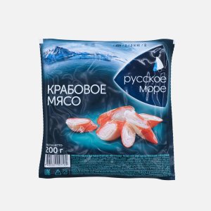Крабовое мясо Русское море имитир заморож в/у 200г