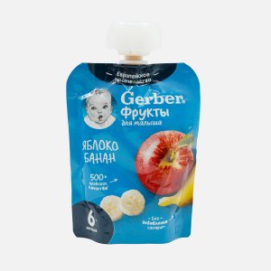 Пюре Гербер Яблоко/банан с 6мес 90г