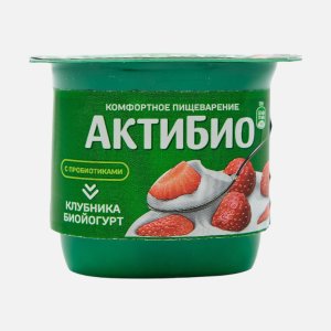 Биойогурт АктиБио Клубника обогащенный 2.9% пл/ст 130г