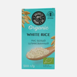 Рис Биолоджик.ТВ белый шлифованный к/к 500г