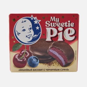 Пирожное В.П.Пастухов Вишневый бисквит с черничным суфле 60г