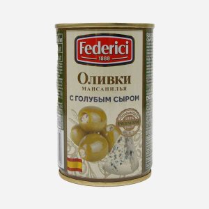 Оливки Федеричи с голубым сыром ж/б/кл 300г