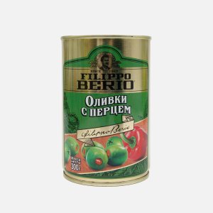 Оливки Филиппо Берио с перцем ж/б/кл 300г