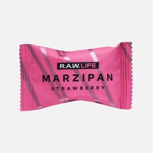 Батончик Рав Лайф ореховый Земляничный марципан 19г