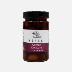 Оливки Нефели Каламата с/к ст/б 300г