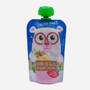 Пюре Пик-а-бу яблоко/банан/клубника и овс мука органич с 6мес д/п 100г