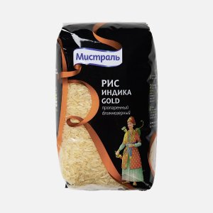 Рис Мистраль Индика Голд длиннозерный пропаренный 500г