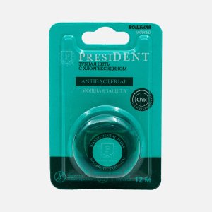 Флосс Президент Антибактериал межзубный с хлоргексидином 12м