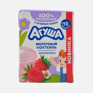 Коктейль Агуша Земляника молочный 2% с 12мес 190мл/197г