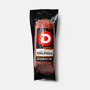 Колбаса Дымов Коньячная полусухая с/к в/у срез 230г