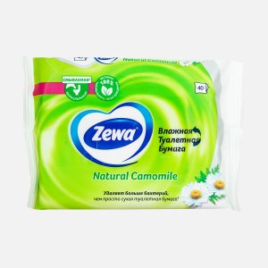 Бумага туалетная Зева Натурал Камомайл влажная 40шт