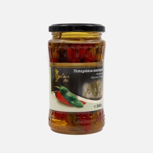 Перчики Милос плюс зеленый и красный острые ст/б 370мл