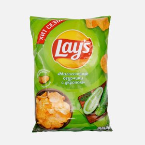 Чипсы Лэйс Малосольные огурчики с укропом 140г