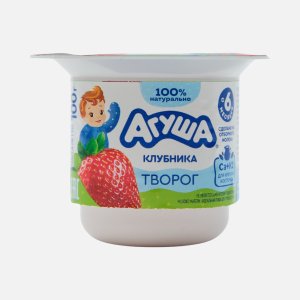 Творог Агуша Клубника фруктовый с 6мес 3.9% 100г