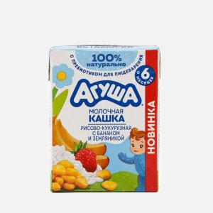 Каша Агуша Рисово-кукурузная молоч банан/землян с 6мес 2.7% 200мл/210г