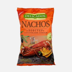 Чипсы Деликадос Начос Лобстер с кусочками оливок кукурузные 150г