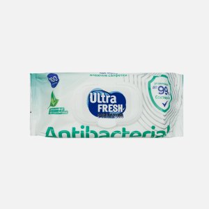 Салфетки Ультра Фреш влажные Антибактериальные с витамин 100шт