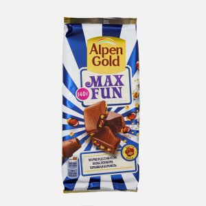 Шоколад Альпен Гольд МаксФан марм со вк колы/попкор/карам 140г