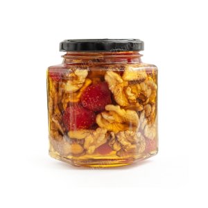 Орехи с клубникой в меду ст/б 670г