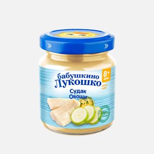 Пюре Бабушкино лукошко Судак с овощами с 8мес ст/б 100г