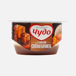 Десерт творожный Чудо Творожок Пломбир/соус Соленая карамель 100г