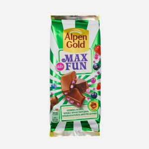 Шоколад Альпен Гольд МаксФан с клубн/малин/черник/взр карам 140г
