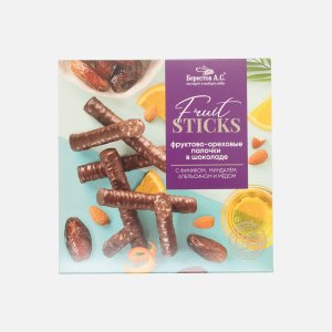 Конфеты Берестов А.С. Фрут Стикс с фиником/апельсин/миндалем в шок175г