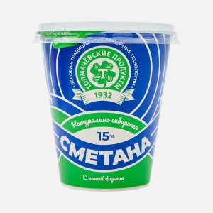 Сметана Толмачевские продукты 15% пл/ст 300г