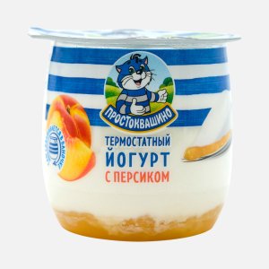 Йогурт Простоквашино с персиком двухслойный термостатный 3.4% 160г