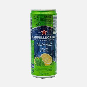 Напиток Санпеллегрино Натурали с соком лимона/мятой газ ж/б 0,33л