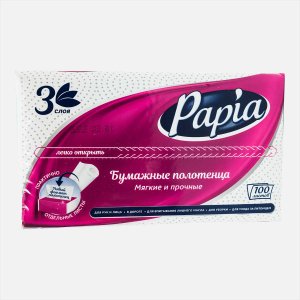 Полотенца Папиа бумажные 3сл 100 листов