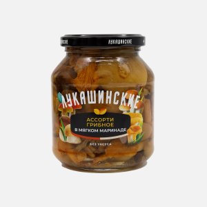 Грибы Лукашинские Ассорти маринованные ст/б 340г