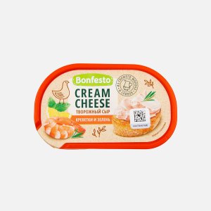Сыр Бонфесто творожный Кремчиз Креветки и зелень 65% пл/ванна 140г